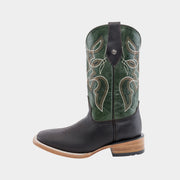 D3042 - Bota bulldog de cuero crazy choco/barza verde